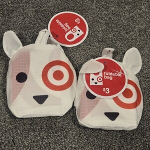 Target New With Tags Set Of 2 Foldable Shopping Reusable Bags Bullseye White